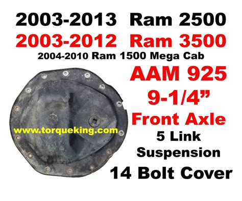 2003 2013 Ram Aam 925 Front Axle Id Aam Axle Identification Online