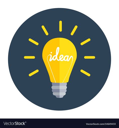 Idea bulb flat design icon Royalty Free Vector Image