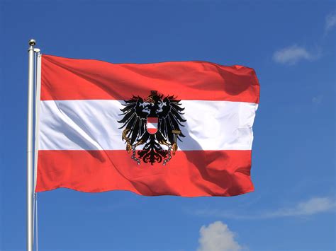 Die österreich fahne / österreich flagge können sie ohne mehrkosten über unseren shop beziehen. Österreich Adler Flagge, österreichische Fahne 150x250 cm ...