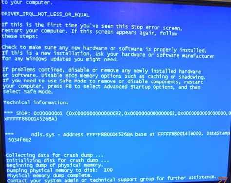 Синий экран смерти Windows Bsod причины и способы устранения