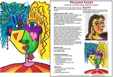 Picasso Faces On White Paper Portrait Drawing In Oil