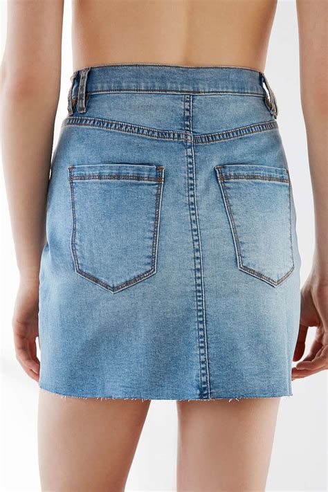 Lyst Bdg 5 Pocket Denim Pelmet Mini Skirt In Blue
