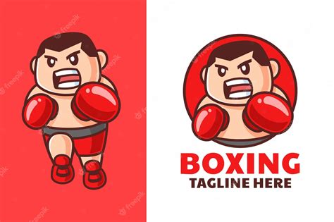 Premium Vector Male Boxing Cartoon Logo Design