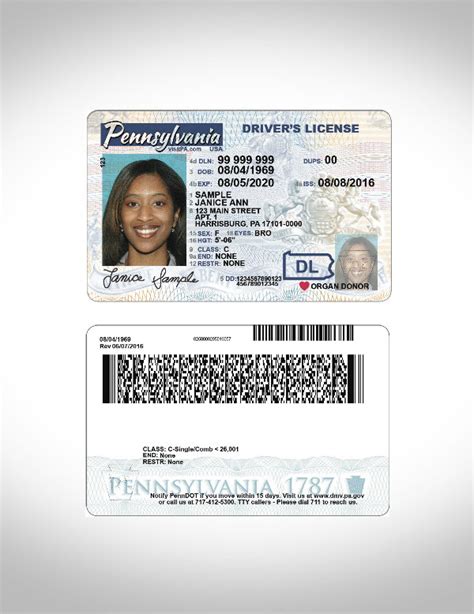 Real Id Card Front And Back