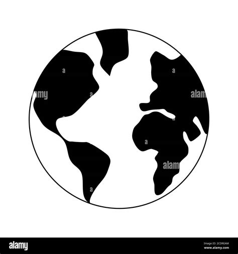 Earth Globe Drawing Of World Map Vector Illustration Minimalist Design