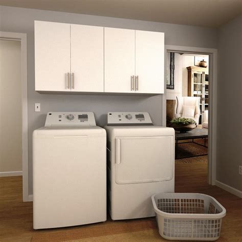 60 In White Laundry Room Cabinet Kit Storage Organizer Bathroom Shelves