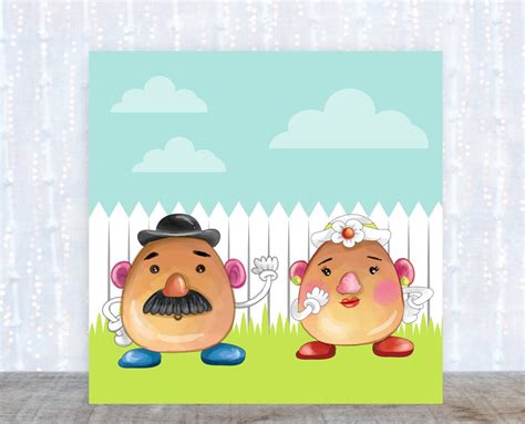 Mr And Mrs Potato Head Greeting Card Blank Inside Handmade Etsy