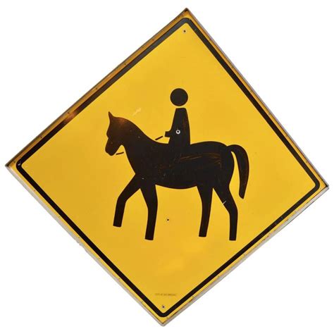 Vintage Los Angeles County Horse Crossing Sign For Sale At 1stdibs