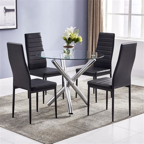 Winado 5 Piece Round Dining Table Set Modern Kitchen Table And Chairs