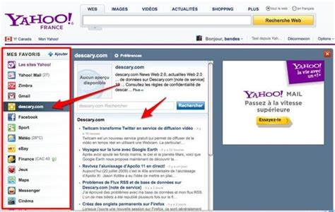 La Page Daccueil De Yahoo Est De Plus En Plus Personnalisable À