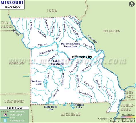 River In Missouri Missouri Rivers Map