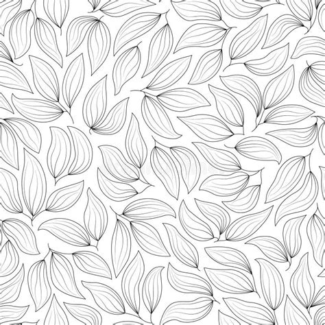 Nature Leaves Seamless Pattern Abstract Vector Background Black