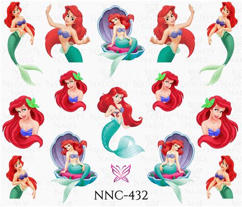 Little Mermaid Princess Ariel Dlsney Nail Water Transfer Decal Sticker