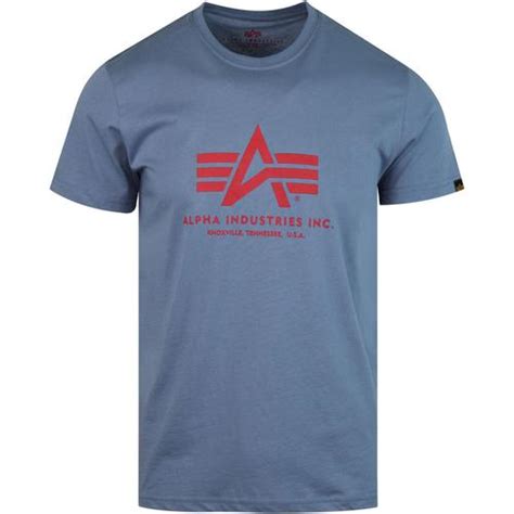Alpha Industries Retro Basic Logo T Shirt Powder Blue