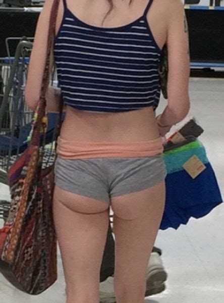 Butt Crack Eating Shorts Wedgy At Walmart No Way Girl WTF Buns