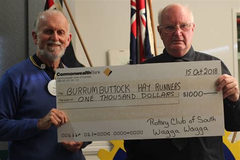 Burrumbuttock Hay Runners To Receive South Wagga Rotary Club