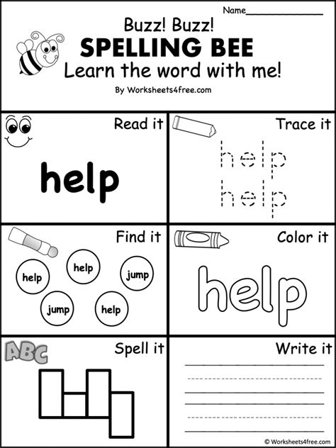 Free Dolch Sight Word Worksheet Help Worksheets4free