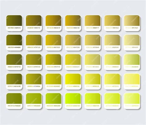 Premium Vector Yellow And Ocher Color Palette With Hex