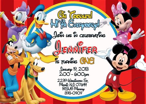 Free Printable Mickey Mouse Birthday Invitations Templates Download