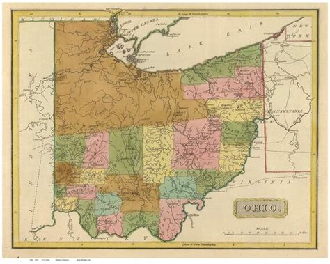 Ohio 1816 State Map Lucas Reprint Etsy