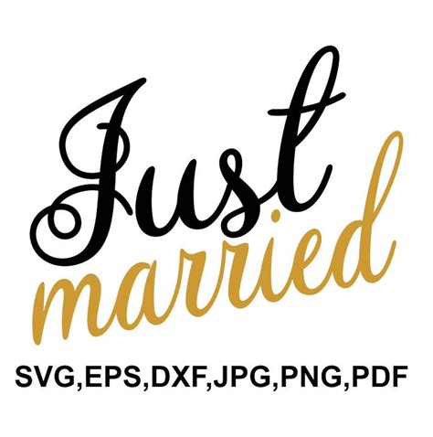 Just Married Svg File Married Wedding Cricut File Etsy