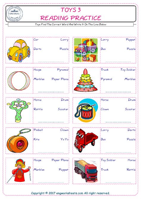 Toys Esl Printable English Vocabulary Worksheets