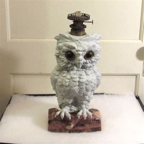 Gives off a soft ambient light. Rare antique porcelain owl oil lamp | Antique porcelain ...