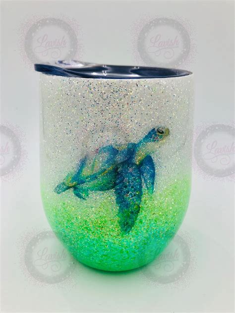 Sea turtle wine tumbler | Tumbler designs, Custom tumbler cups, Tumbler cups diy