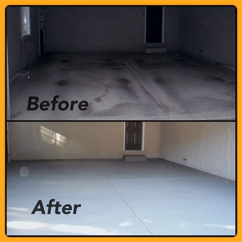Before And After Garage Floor Resurfacing Tybo Concrete Coatings
