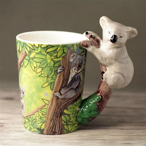 350ml3d Stereo Animal Mug Hand Painted Koala Coffee Cup Creative