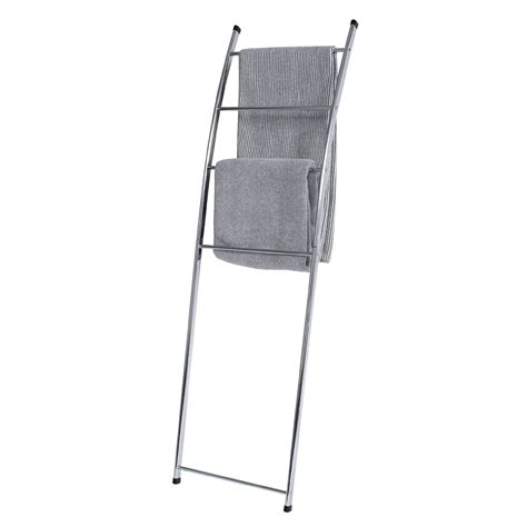 Wall Leaning Free Standing Towel Ladder Stand Metal Blanket Ladder
