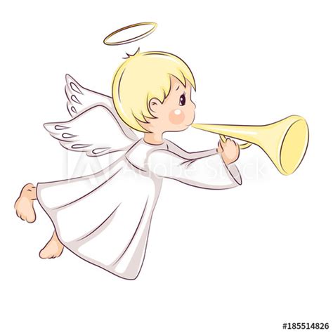 Cute Little Christmas Angel Vector Isolated On White