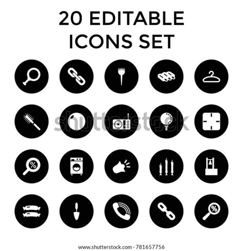 Single Icons Set 20 Editable Filled Stock Vector Royalty Free