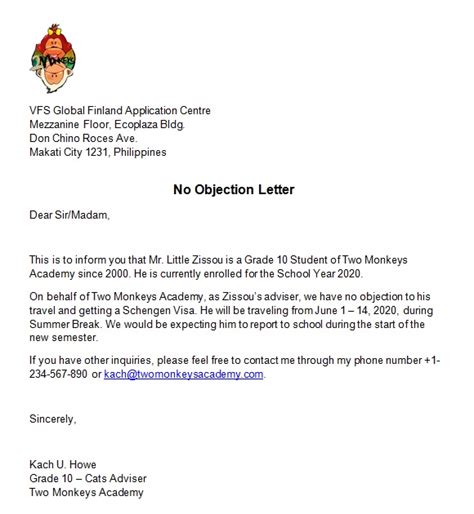 No Objection Letter Sample Letter Format Sample Lettering Vrogue