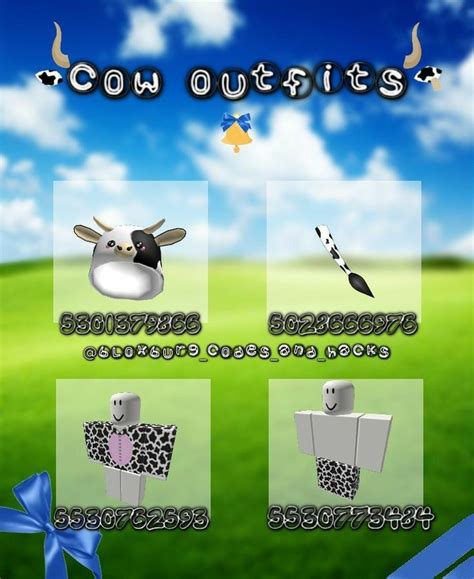 Not Mine Cow Outfits Bloxburg Decal Codes Roblox Codes