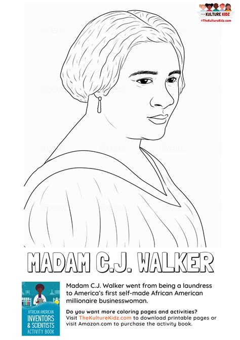 Madam Cj Walker Coloring Page The Kulture Kidz Coloring Library