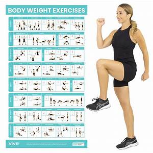 サイズ Laminated Bodyweight Workout Set Of Posters Charts Bodyweight