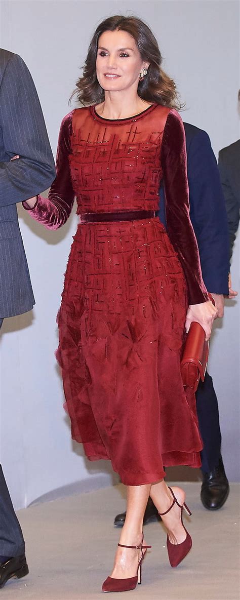 Carolina Herrera Embroidered Silk Organza Midi Dress Queen Letizia