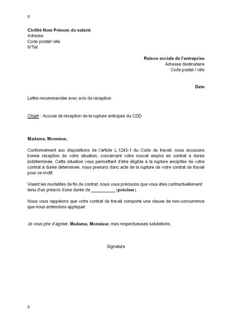Check spelling or type a new query. Lettre fin de contrat cdi - Modèle de lettre