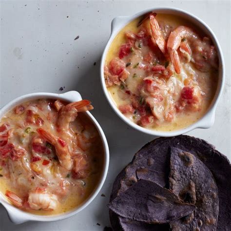 Queso Fundido With Shrimp And Tomatoes Recipe Alex Stupak Food And Wine