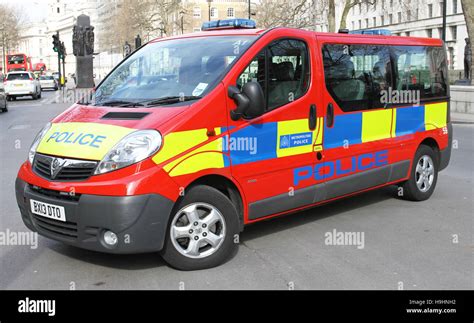 Metropolitan Police Diplomatic Protection Group parked on Whitehall
