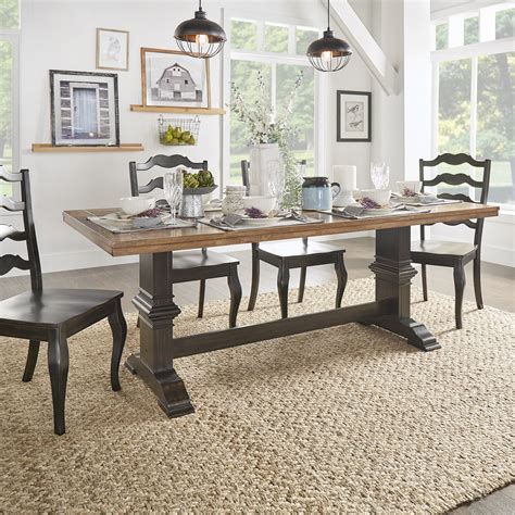 Eleanor Two Tone Rectangular Solid Wood Top Dining Table By Inspire Q