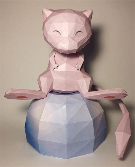 Handmade Mew Pokemon Papercraft Figure With Bubble