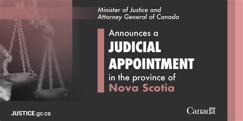 minister of justice and attorney general of canada announces a judicial appointment in the