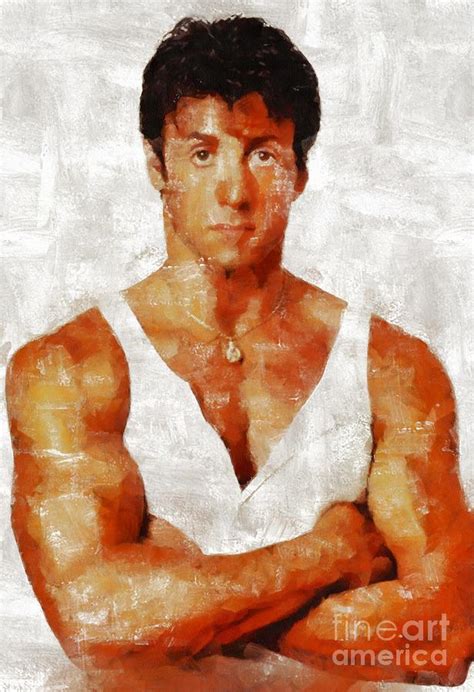Sylvester Stallone Hollywood Legend By Mary Bassett Painting By