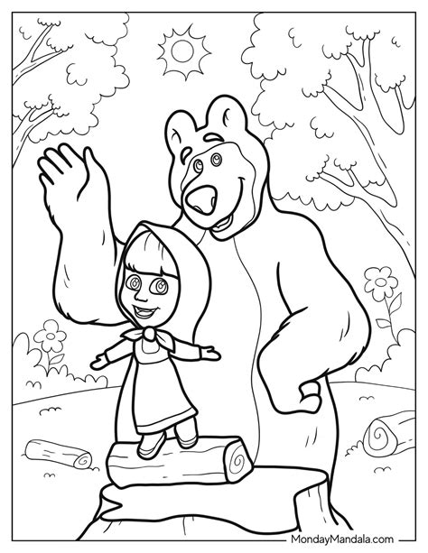 24 Masha And The Bear Coloring Pages Free Pdf Printables
