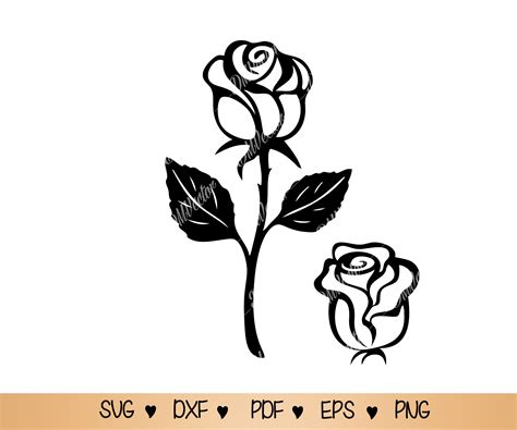 Rose Svg Cut Files For Cricut Rose Clipart Rose Svg Flowers Etsy