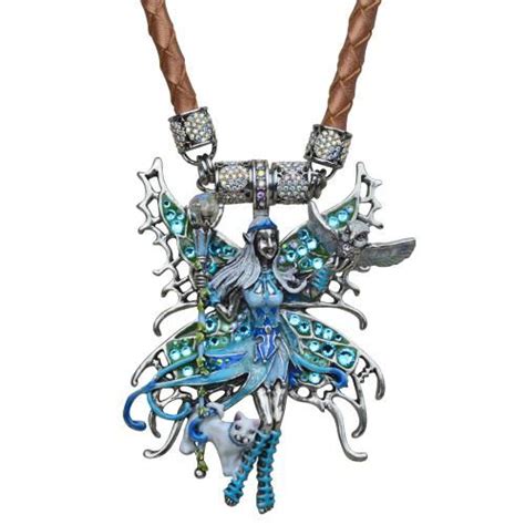 She Goddess Warrior Fairy Magnetic Enhancer Necklace Set Silvertone