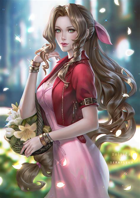 aerith ff7 r by serafleur on deviantart final fantasy girls art fantasy girl