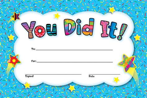 You Did It Award Certificates Pack Of 30 Schoolquipie